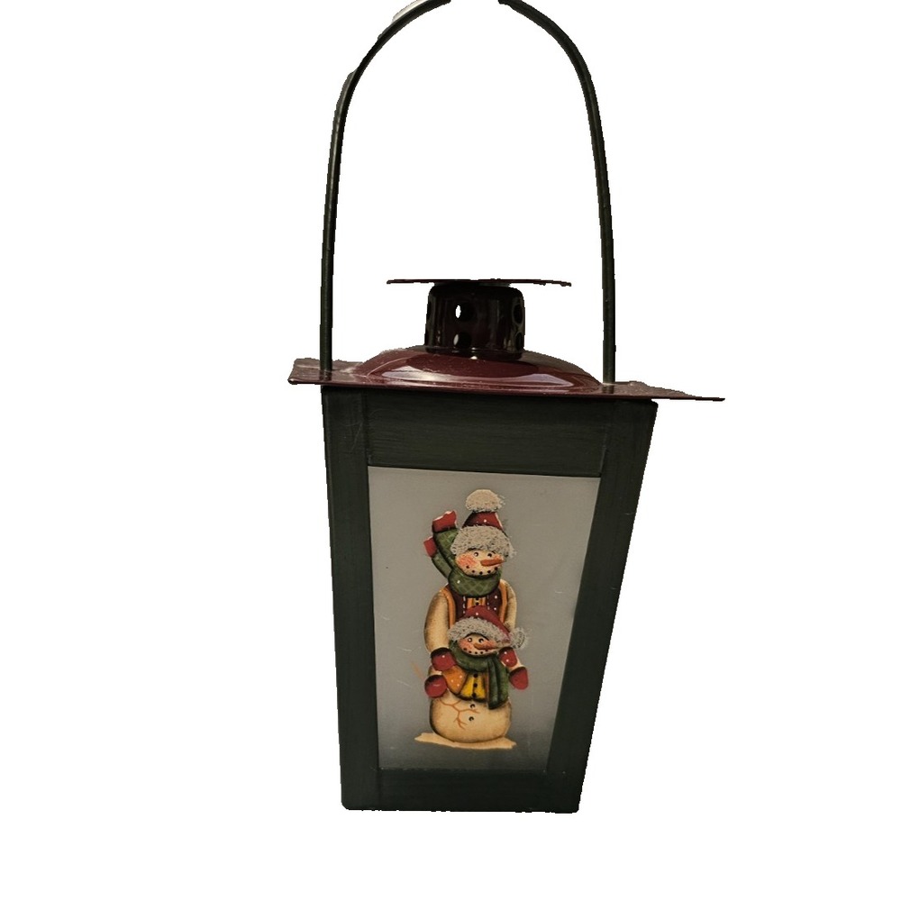 Christmas Snowman Tea Light Lantern Flameless 1-Count Tealight Holiday Decor